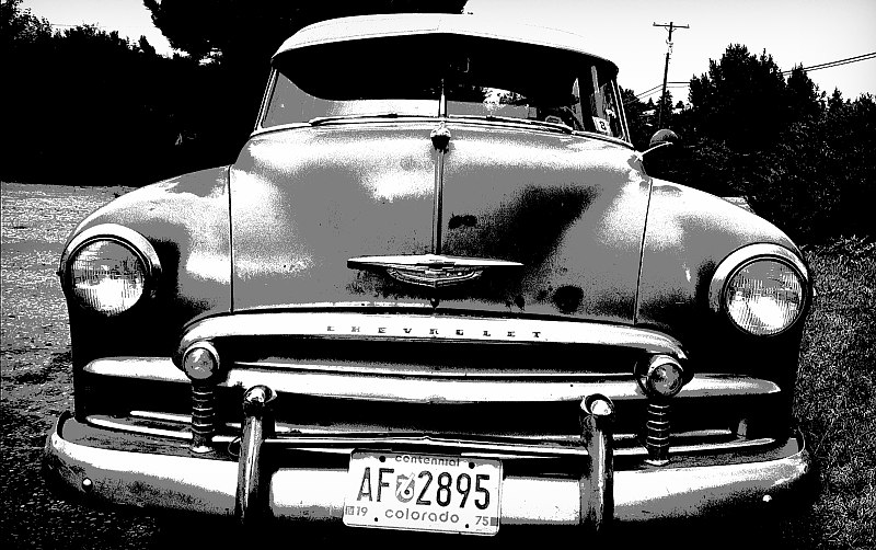 Old car, Denver, Colorado, 1975